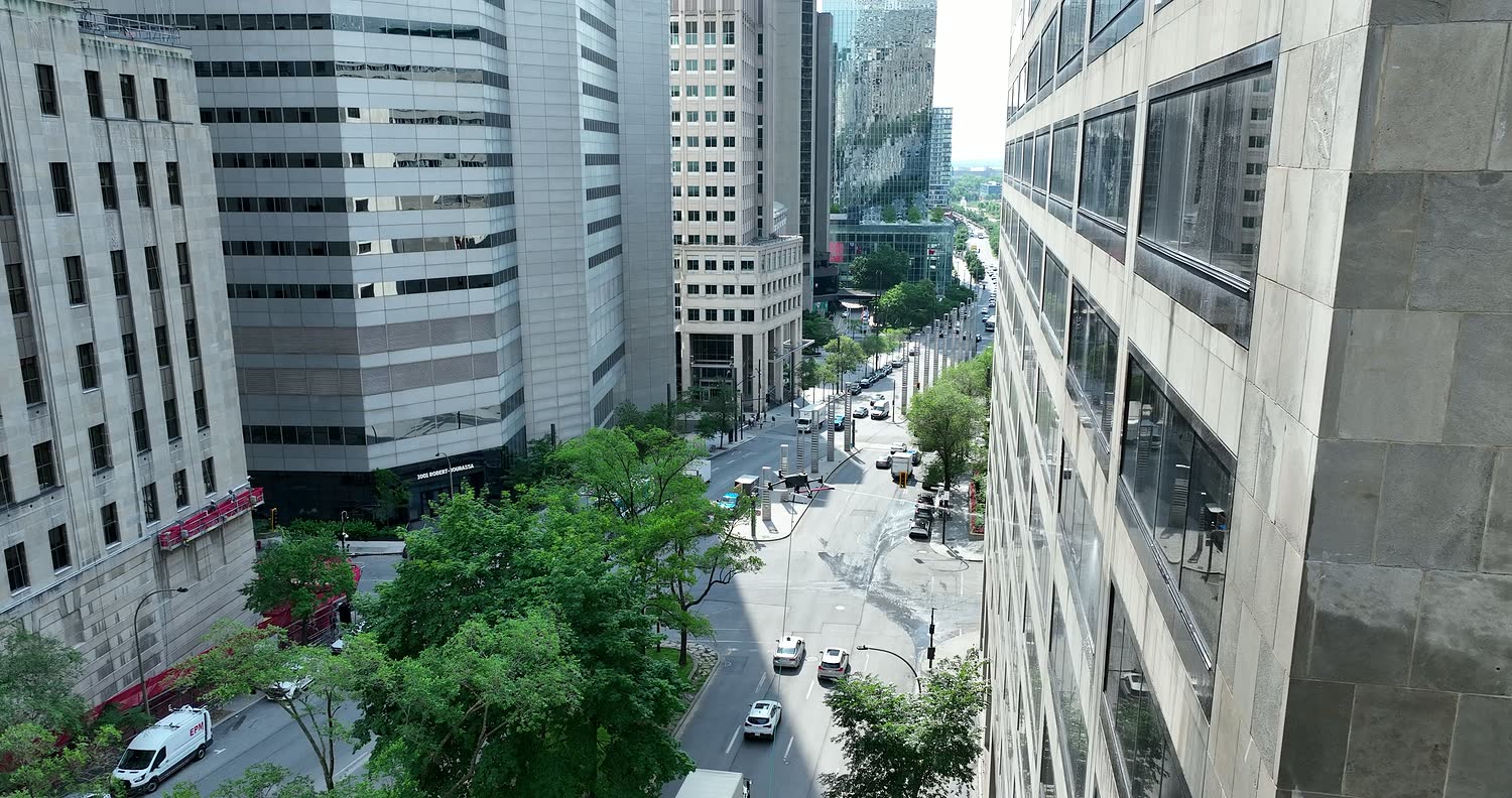 Looking down: sidewalks and lanes left clear